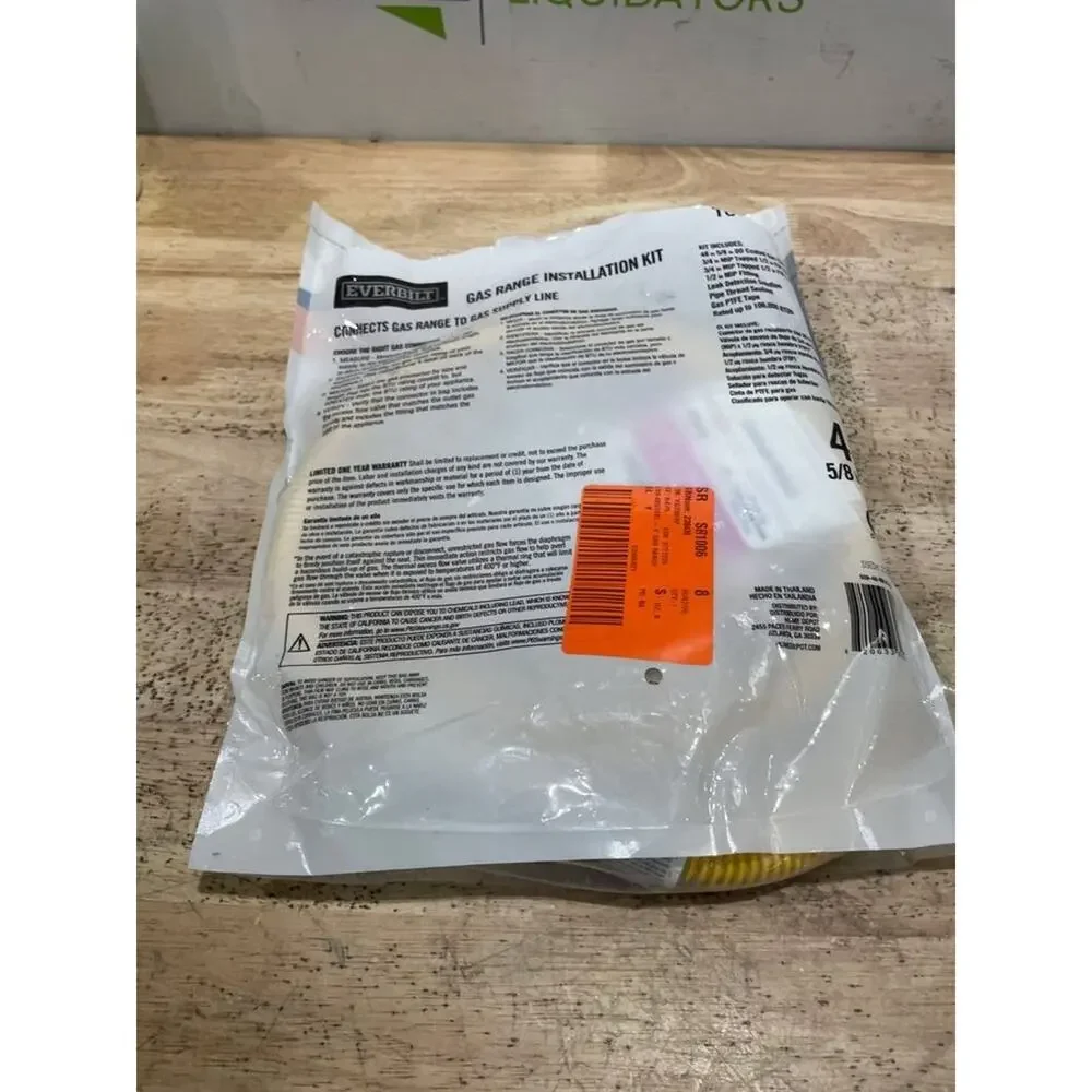 NEW Opened Bag Everbilt 4 ft. Gas Range Connector Kit (106K BTU) Indoor Outdoor